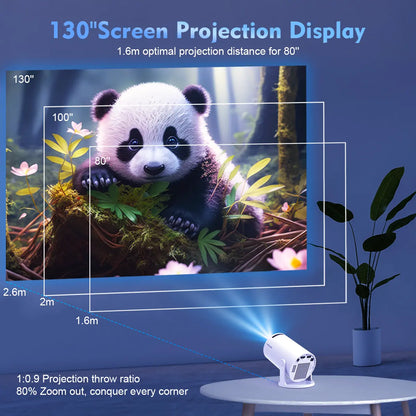 Magcubic Hy300Pro Projector 290ANSI Android 14.0 Dual Wifi6 8K 4K Decode Auto Keystone Correction Wireless BT5.4 130"Screen 1280*720P Built-In Speaker Allwinner H726 180° Rotatable Mini Portable Home Cinema Outdoor Audio Summervibes Gift