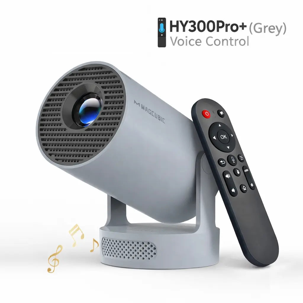  Magcubic Hy300Pro Projector 290ANSI Android 14.0 Dual Wifi6 8K 4K Decode Auto Keystone Correction Wireless BT5.4 130"Screen 1280*720P Built-In Speaker Allwinner H726 180° Rotatable Mini Portable Home Cinema Outdoor Audio Summervibes Gift