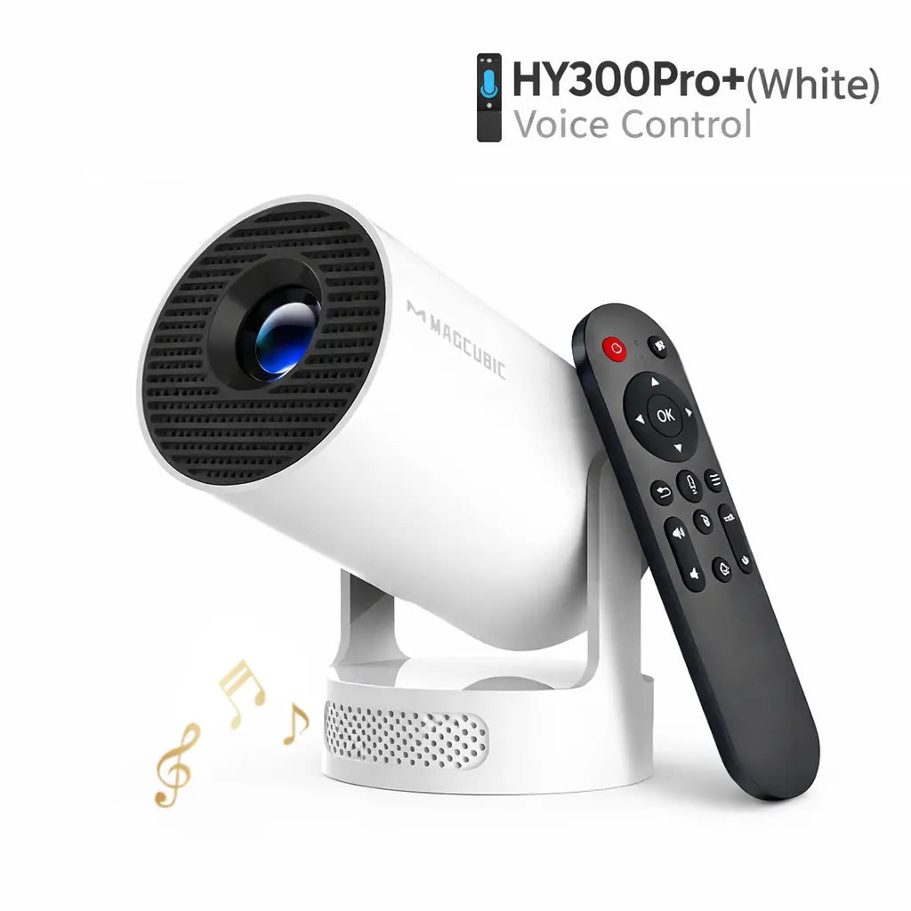  Magcubic Hy300Pro Projector 290ANSI Android 14.0 Dual Wifi6 8K 4K Decode Auto Keystone Correction Wireless BT5.4 130"Screen 1280*720P Built-In Speaker Allwinner H726 180° Rotatable Mini Portable Home Cinema Outdoor Audio Summervibes Gift