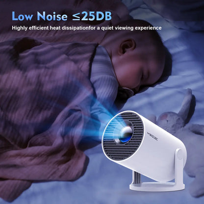  Magcubic Hy300Pro Projector 290ANSI Android 14.0 Dual Wifi6 8K 4K Decode Auto Keystone Correction Wireless BT5.4 130"Screen 1280*720P Built-In Speaker Allwinner H726 180° Rotatable Mini Portable Home Cinema Outdoor Audio Summervibes Gift